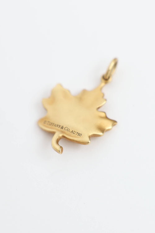 Tiffany & Co. 18K Yellow Gold Maple Leaf Pendant