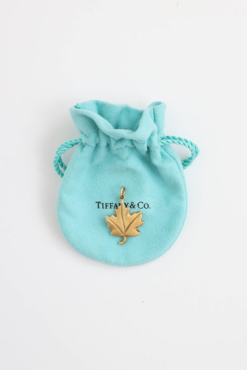 Tiffany & Co. 18K Yellow Gold Maple Leaf Pendant