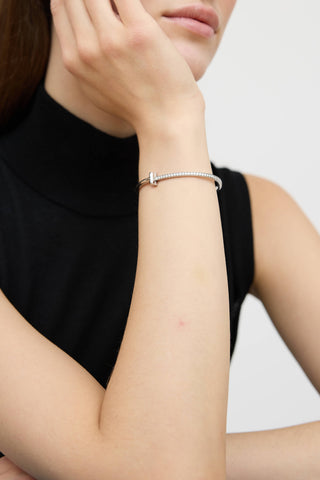 Tiffany & Co.18K White Gold & Diamond T1 Narrow Bracelet