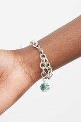 Tiffany & Co. Silver & Blue Gift Box Heart Bracelet