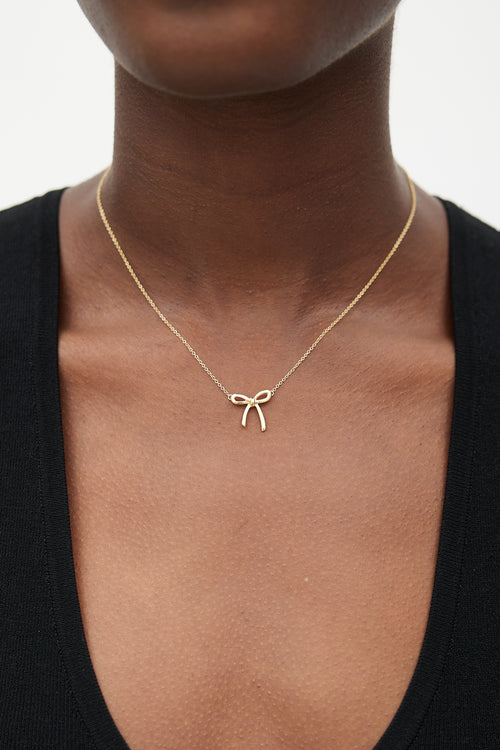 Tiffany & Co. 18k Gold Bow Necklace