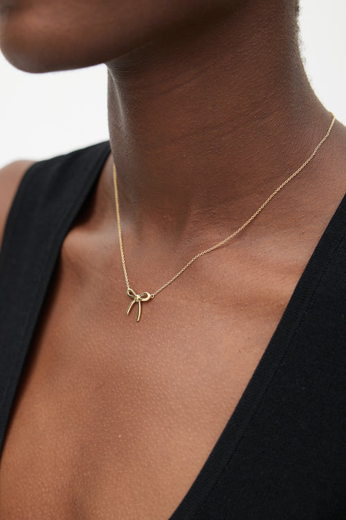 Tiffany & Co. 18k Gold Bow Necklace