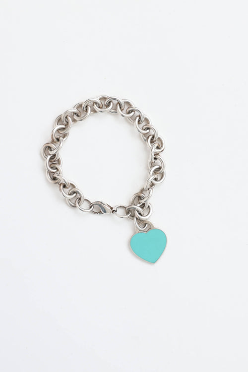 Tiffany & Co.Sterling Silver Enamel Heart Tag Bracelet