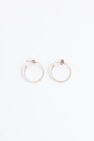 Tiffany & Co. Sterling Silver T Wire Hoop Earrings