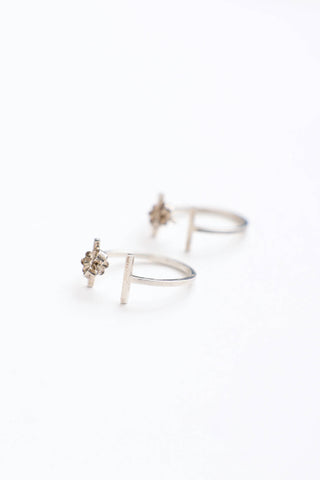 Tiffany & Co. Sterling Silver T Wire Hoop Earrings