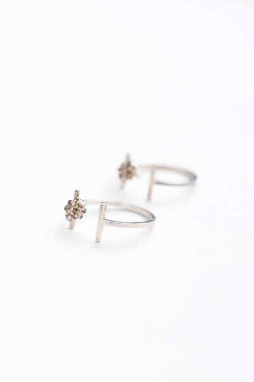 Tiffany & Co. Sterling Silver T Wire Hoop Earrings