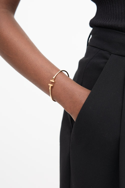 Tiffany & Co. Gold Narrow T Wire Bracelet