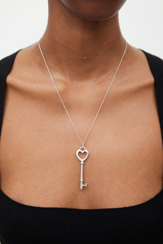 Tiffany & Co. Silver Heart Key Necklace