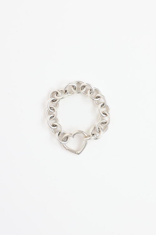 Tiffany & Co. Sterling Silver Open Heart Link Bracelet