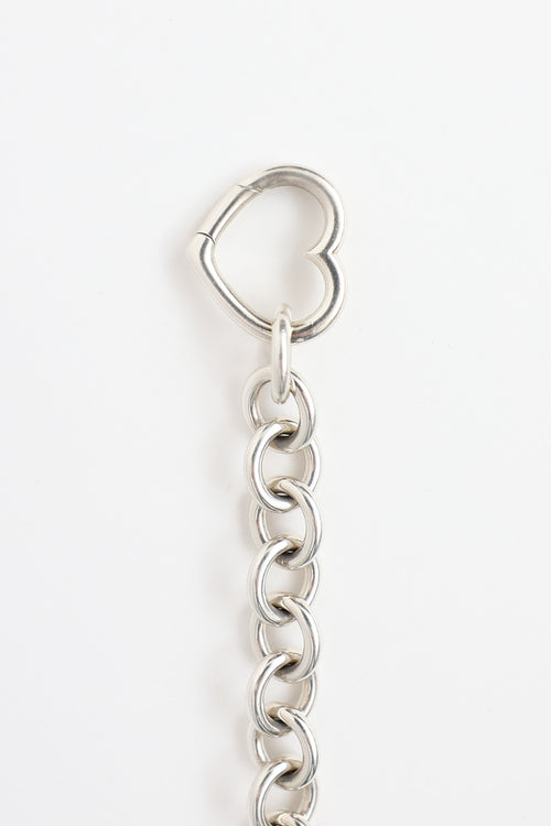 Tiffany & Co. Sterling Silver Open Heart Link Bracelet