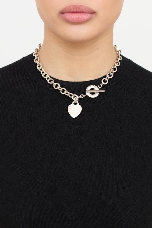 Tiffany & Co. Sterling Silver Heart Tag Toggle Necklace