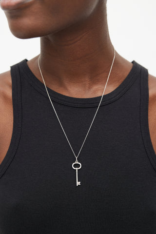 Tiffany & Co. Sterling Silver Key Charm Necklace