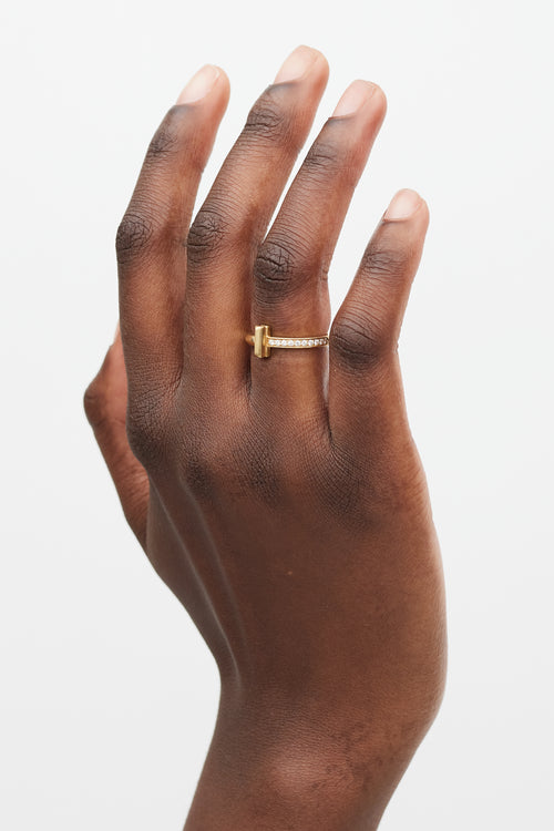 Tiffany & Co. 18K Yellow Gold Diamond T1 Ring
