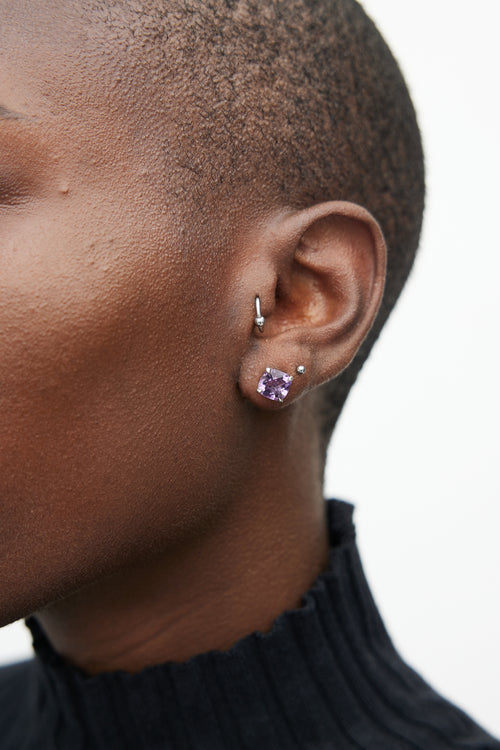 Tiffany & Co. Silver & Purple Amethyst Stud Earring