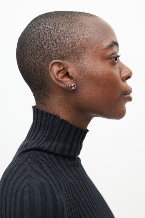 Tiffany & Co. Silver & Purple Amethyst Stud Earring