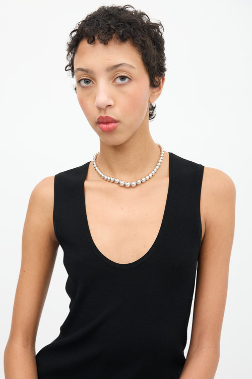 Tiffany & Co. Sterling Silver HardWear Graduated Ball Necklace