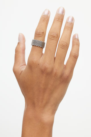 Tiffany & Co. Sterling Silver Somerset Chain Band Ring