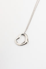 Tiffany & Co. Elsa Peretti Sterling Silver Open Heart Necklace