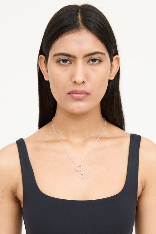 Tiffany & Co. x Elsa Perreti Sterling Silver Open Heart Lariat Necklace