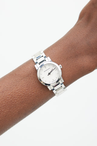 Burberry Silver & White Heritage Watch