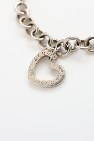 Tiffany & Co. Sterling Silver 1837 Flower & Heart Charm Bracelet