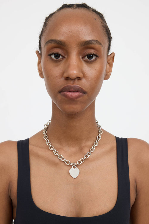 Tiffany & Co. Sterling Silver Heart Tag Necklace