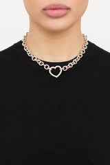 Tiffany & Co. Sterling Silver Heart Clasp Necklace