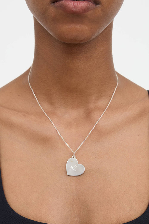 Tiffany & Co. Sterling Silver Mom Heart Tag Necklace