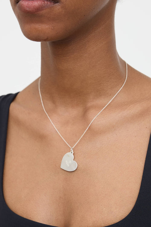 Tiffany & Co. Sterling Silver Mom Heart Tag Necklace