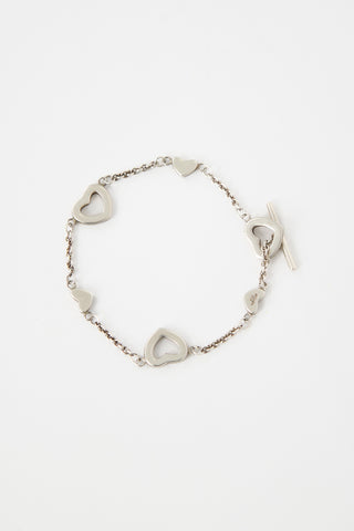 Tiffany & Co. Sterling Silver Heart Station Bracelet