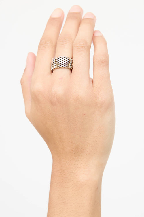 Tiffany & Co. Sterling Silver Somerset Mesh Band Ring