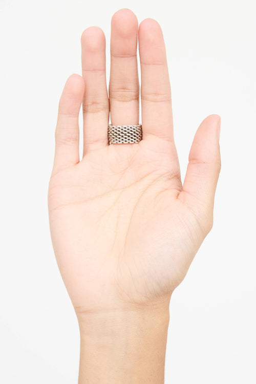 Tiffany & Co. Sterling Silver Somerset Mesh Band Ring