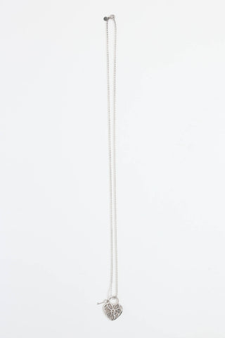 Tiffany & Co. Sterling Silver Heart Filigree Keyhole Necklace