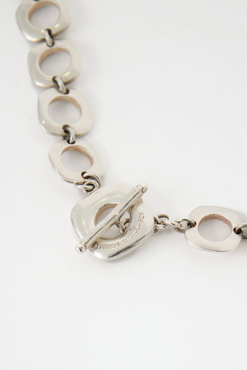 Tiffany & Co. Sterling Silver Square Cushion Necklace