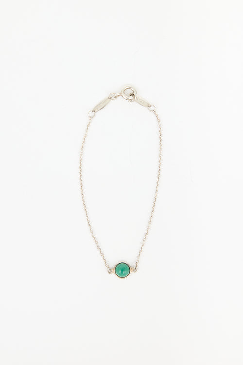 Tiffany & Co. X Elsa Peretti Sterling Silver & Turquoise Color By The Yard Bracelet