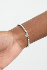 Tiffany & Co. Sterling Silver Heart Tag Bead Bracelet