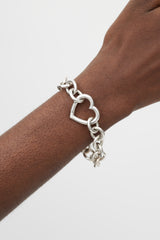 Tiffany & Co. Silver Open Heart Link Bracelet
