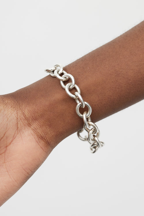 Tiffany & Co. Silver Open Heart Link Bracelet