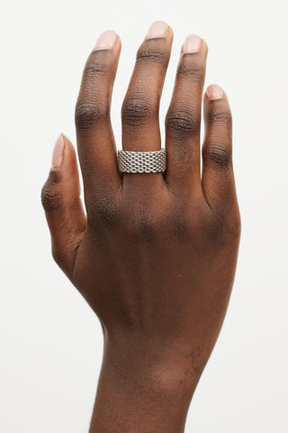 Tiffany & Co. Silver Wide Chainmail Somerset Ring