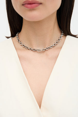 Tiffany & Co. Sterling Silver Oval Tag Necklace