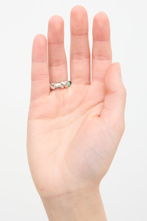 Tiffany & Co. Sterling Silver & Enamel Signature X Ring