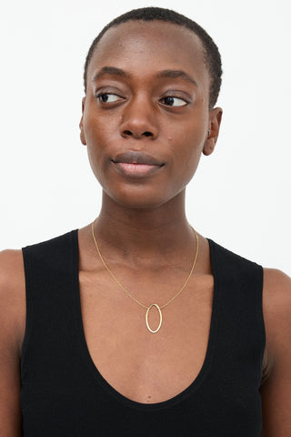 Tiffany & Co. Yellow Gold Metro Oval Pendant Necklace