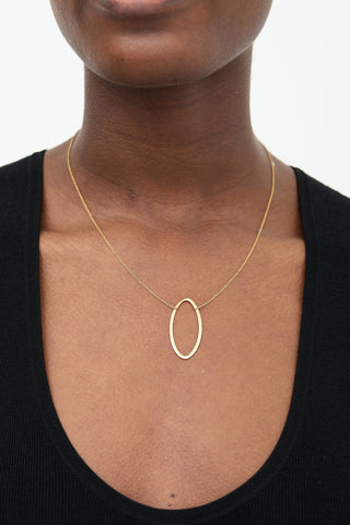 Tiffany & Co. Yellow Gold Metro Oval Pendant Necklace