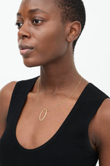 Tiffany & Co. Yellow Gold Metro Oval Pendant Necklace