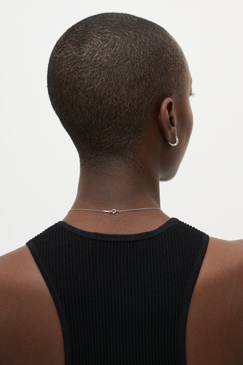 x Elsa Peretti Silver Bean Design Pendant Necklace