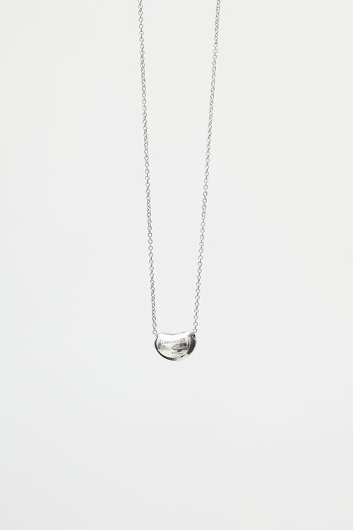x Elsa Peretti Silver Bean Design Pendant Necklace
