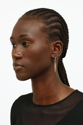 Tiffany & Co. 18K Yellow Gold Feather Drop Earrings