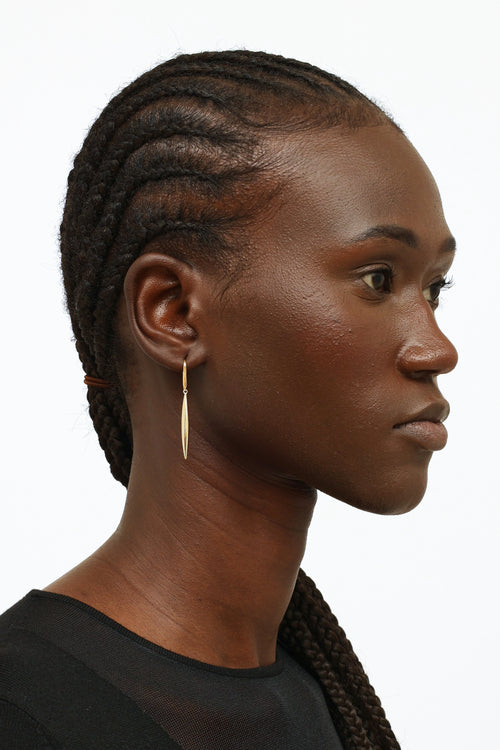 Tiffany & Co. 18K Yellow Gold Feather Drop Earrings
