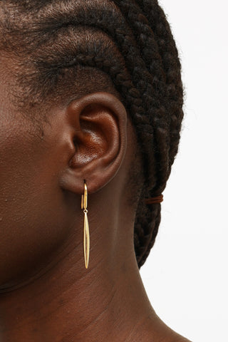 Tiffany & Co. 18K Yellow Gold Feather Drop Earrings