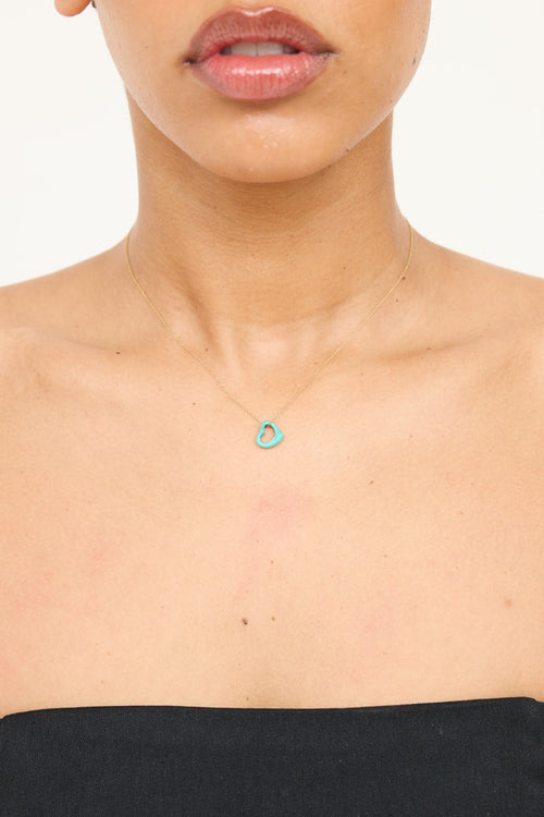 Tiffany & Co. X Elsa Peretti 18K Yellow Gold Open Heart Necklace